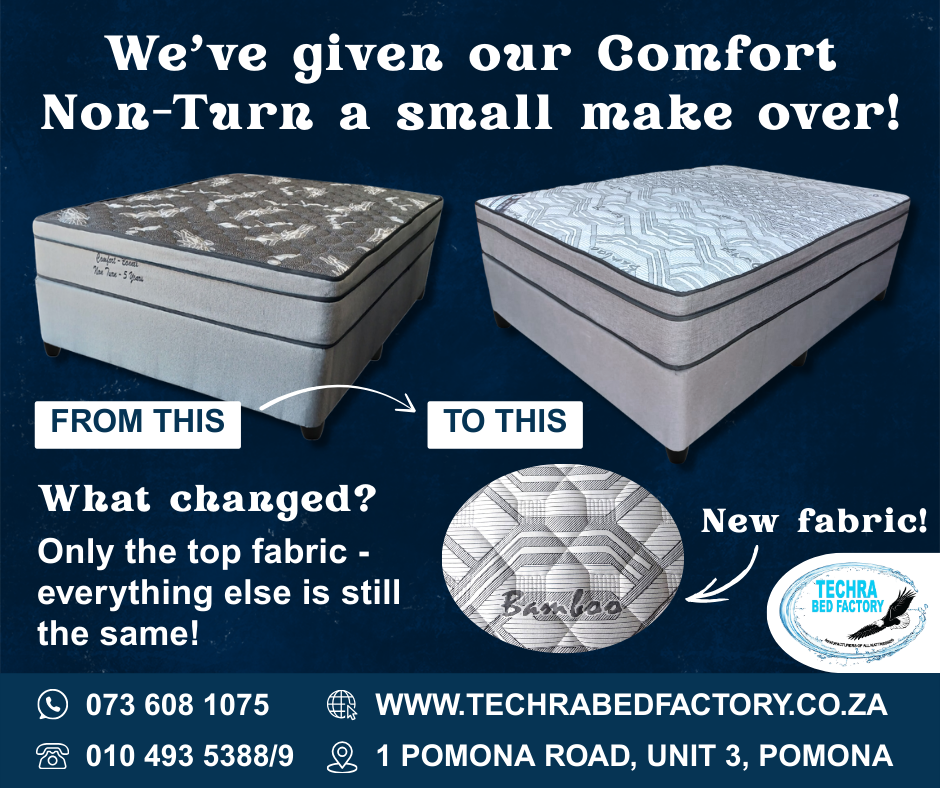 Comfort Non-Turn Mattress - Premium Soft- Medium comfort from Techra Bed Factory- comfort non turn mattress - Just R 1672! Shop now at Techra Bed Factory