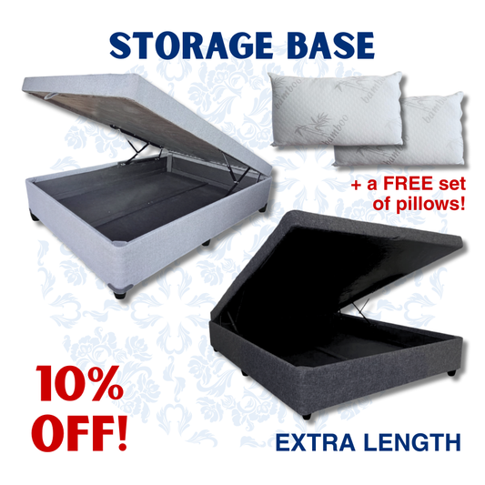 Flip-Top Storage Bed Base - Extra Length
