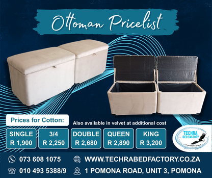 Ottomans - Premium Ottoman from Techra Bed Factory - Just R 1900! Shop now at Techra Bed Factory 