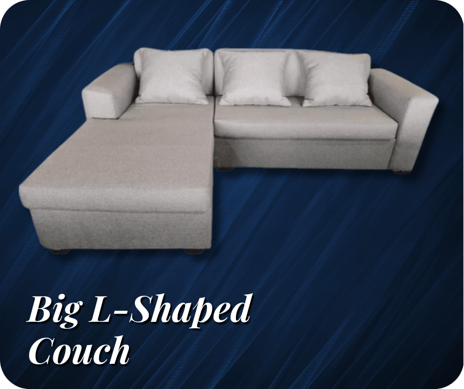 Big L-Shaped Couch - Loose Pillows Seating - Premium L-Shaped Couch - Loose Pillow Seating from Techra Bed Factory - L-Shaped Couch - Just R 8999! Shop now at Techra Bed Factory 