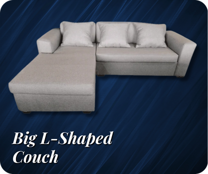 Big L-Shaped Couch - Loose Pillows Seating - Premium L-Shaped Couch - Loose Pillow Seating from Techra Bed Factory - L-Shaped Couch - Just R 8999! Shop now at Techra Bed Factory 