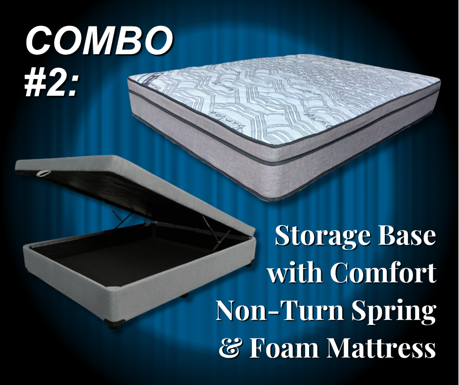 Comfort Non Turn Mattress and Storage Base (Combo 2)