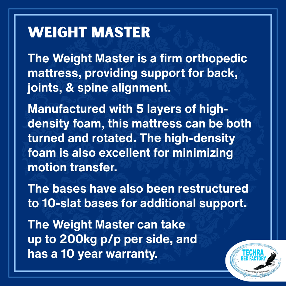 Weight Master Bed Set - 200KG P/P PER SIDE