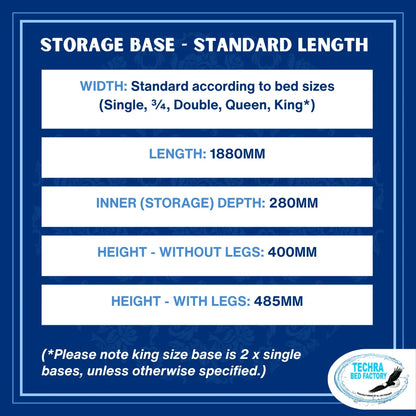 Flip-Top Storage Bed Base - Standard Length