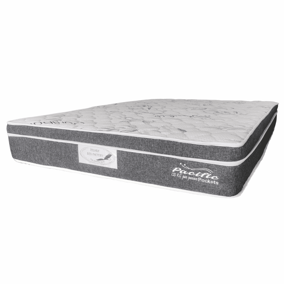 Pacific Euro Top Mattress Medium comfort and Pocket coil Techra Bed